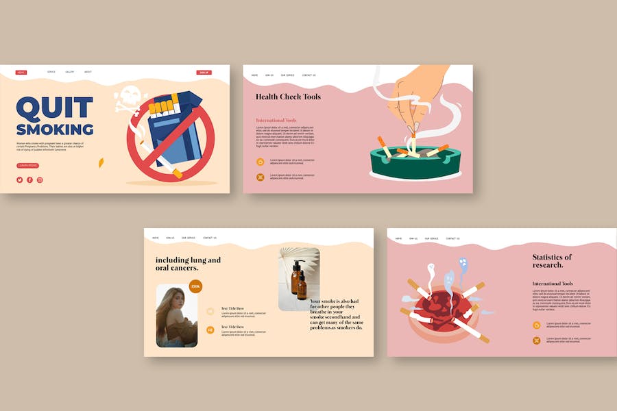 戒烟健康宣传教育推广PPT模板 - 顶尖PPT