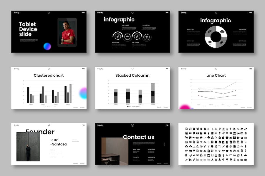 重力商务企业服务展示Keynote模板 - 顶尖PPT