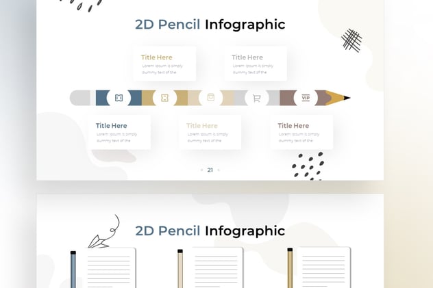 涂鸦风创意铅笔信息图形keynote模板 - 顶尖PPT