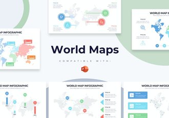 多种样式世界地图PPT模板 - 顶尖PPT