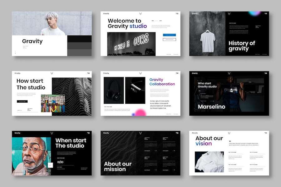 重力商务企业服务展示Keynote模板 - 顶尖PPT