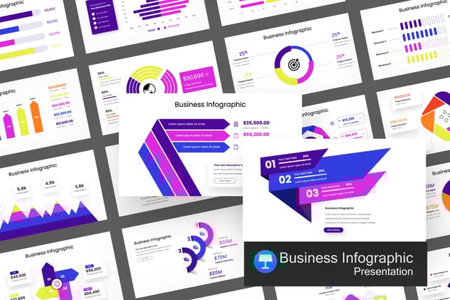 彩色商业对比关系逻辑图形keynote模板 - 顶尖PPT