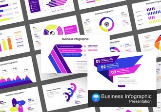 彩色商业对比关系逻辑图形keynote模板 - 顶尖PPT