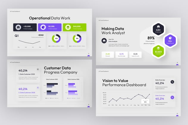 KPI数据仪表盘图形PPT模板 - 顶尖PPT