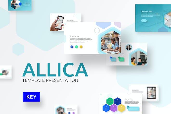 六角形设计商业商务通用keynote模板 - 顶尖PPT