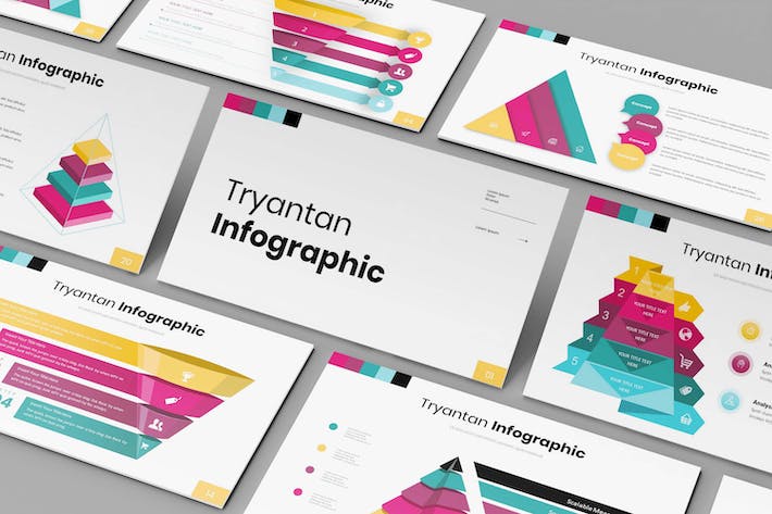 彩色多种样式金字塔锥形图PPT模板 - 顶尖PPT