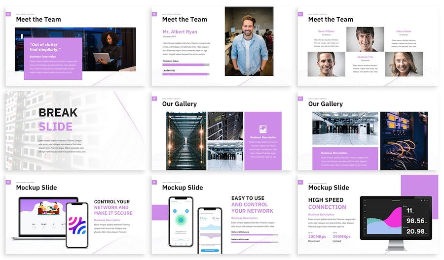 网络通信技术行业解决方案PPT模板 - 顶尖PPT