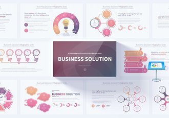 多色彩圆形主题信息图表keynote模板 - 顶尖PPT