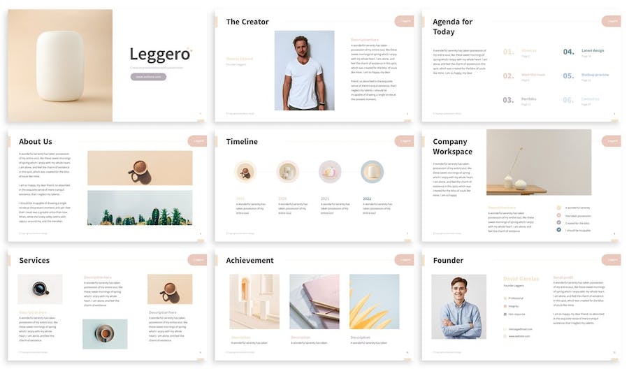 极简主义商务团队介绍keynote模板 - 顶尖PPT