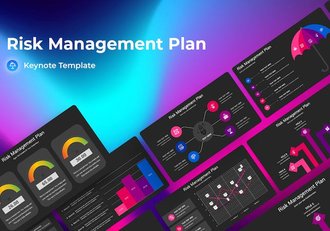 风险管理计划深色主题Keynote模板 - 顶尖PPT