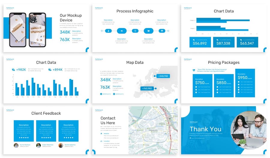 蓝色简约商业计划企业合作项目汇报展示通用keynote模板 - 顶尖PPT