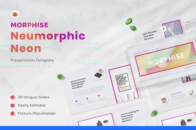 新拟态风格国外通用PPT模板 - 顶尖PPT