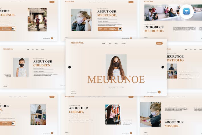 简约大气儿童教育培训主题演讲keynote模板 - 顶尖PPT