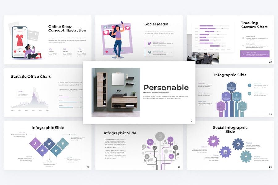 极简主义时尚家装PPT模板 - 顶尖PPT