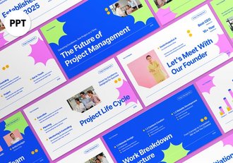 蓝白企业项目管理规划进度追踪讲述展示PPT模板 - 顶尖PPT