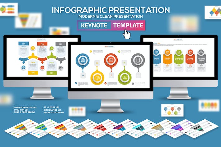 彩色微立体风格步骤图流程图锥形图keynote模板 - 顶尖PPT