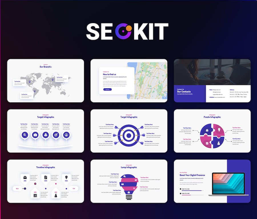 SEO与营销推广主题PowerPoint模板 - 顶尖PPT