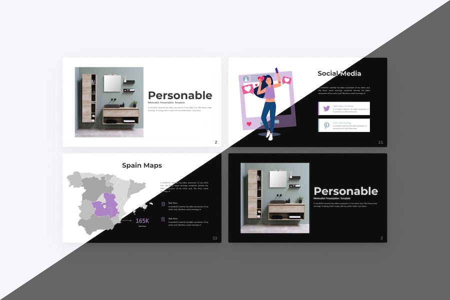 极简主义时尚家装PPT模板 - 顶尖PPT