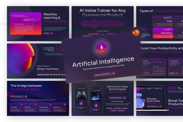 人工智能AI模型训练PPT模板 - 顶尖PPT