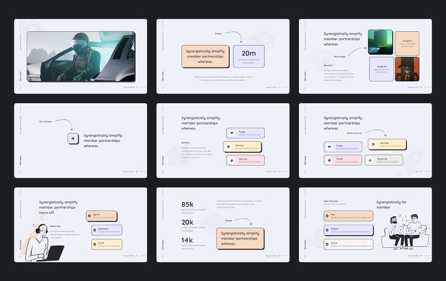 手绘涂鸦风商务演示keynote模板 - 顶尖PPT