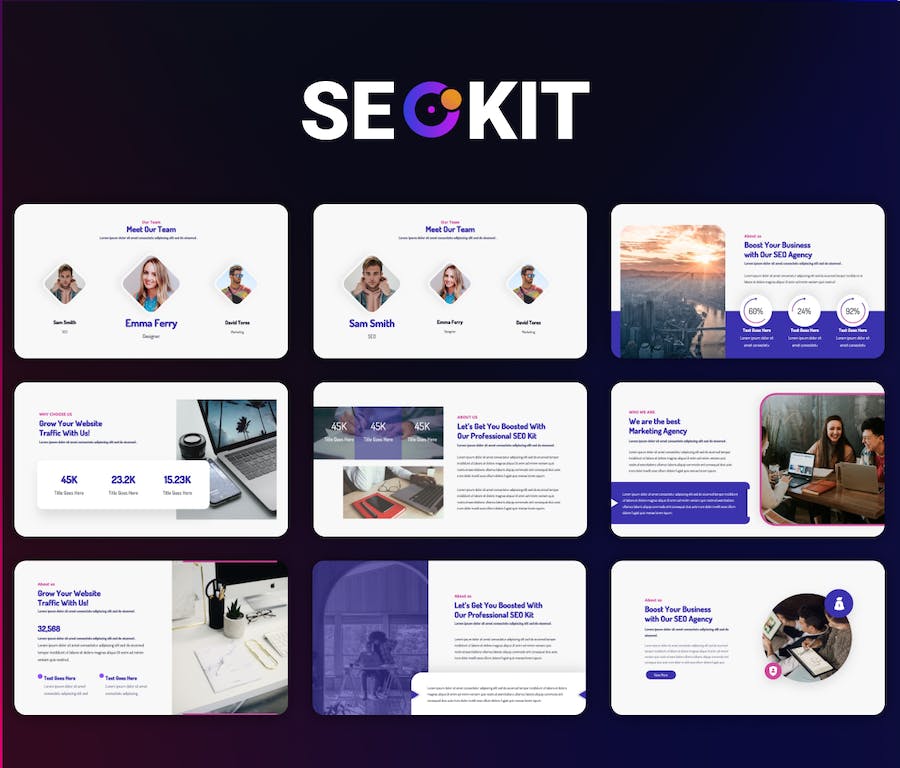 SEO与营销推广主题PowerPoint模板 - 顶尖PPT