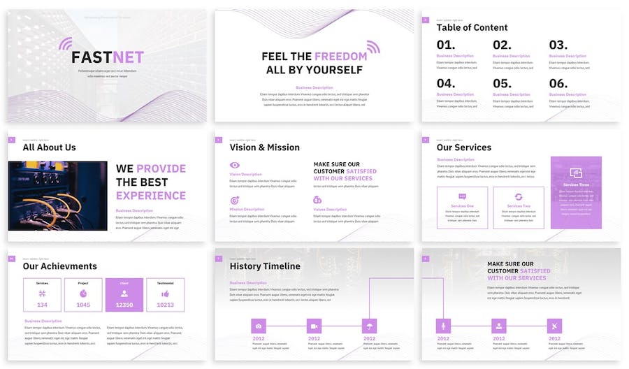 网络通信技术行业解决方案PPT模板 - 顶尖PPT
