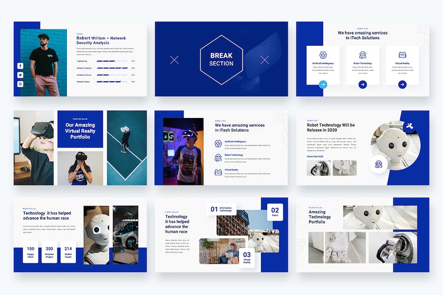 智能网络科技解决方案PPT模板 - 顶尖PPT