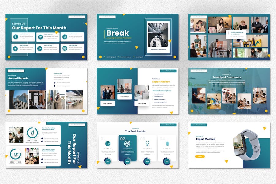 企业年报PowerPoint模板 - 顶尖PPT