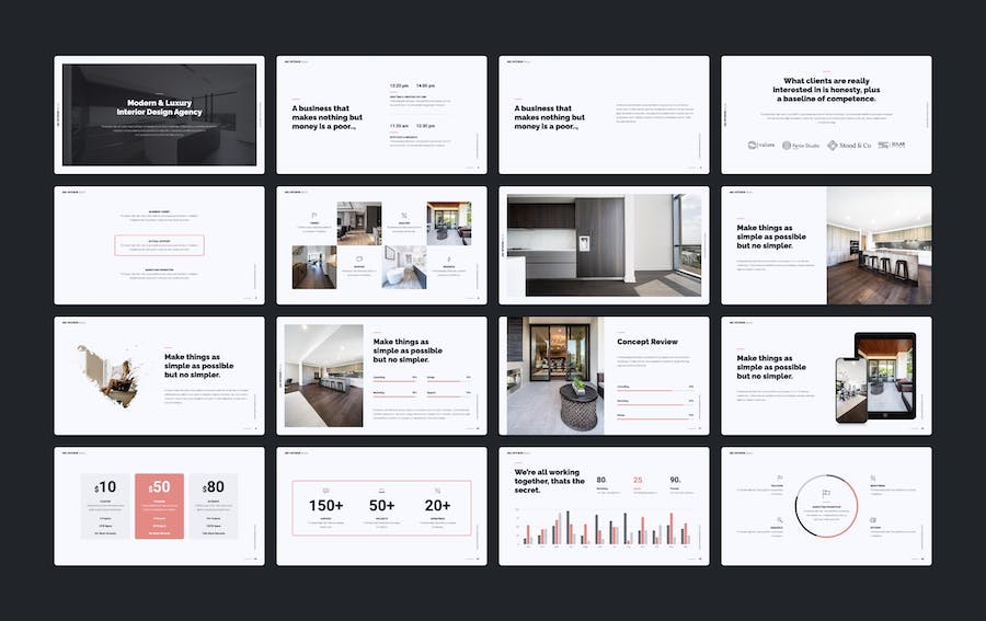 室内设计展示宣传介绍PPT模板 - 顶尖PPT