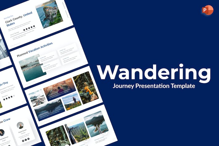 蓝色现代设计风格旅游度假主题PPT模板 - 顶尖PPT