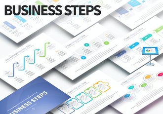 业务步骤数据分析商务信息图表keynote模板 - 顶尖PPT