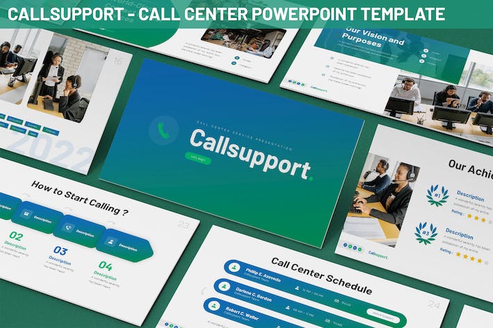 呼叫中心人工客服机构PPT模板 - 顶尖PPT