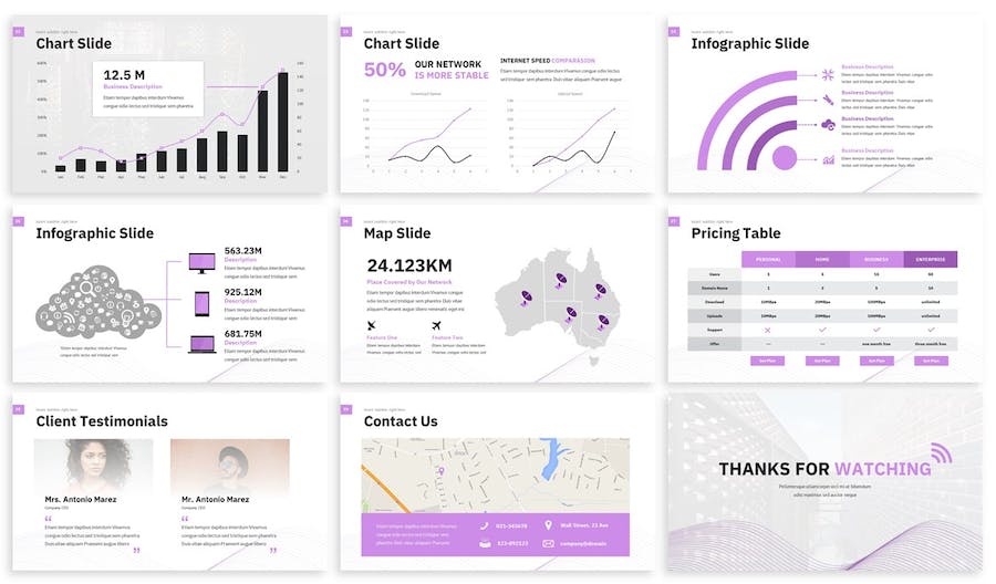 网络通信技术行业解决方案PPT模板 - 顶尖PPT