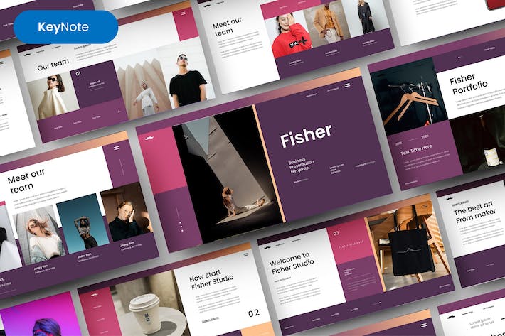 国外扁平化创意商业商务keynote模板 - 顶尖PPT