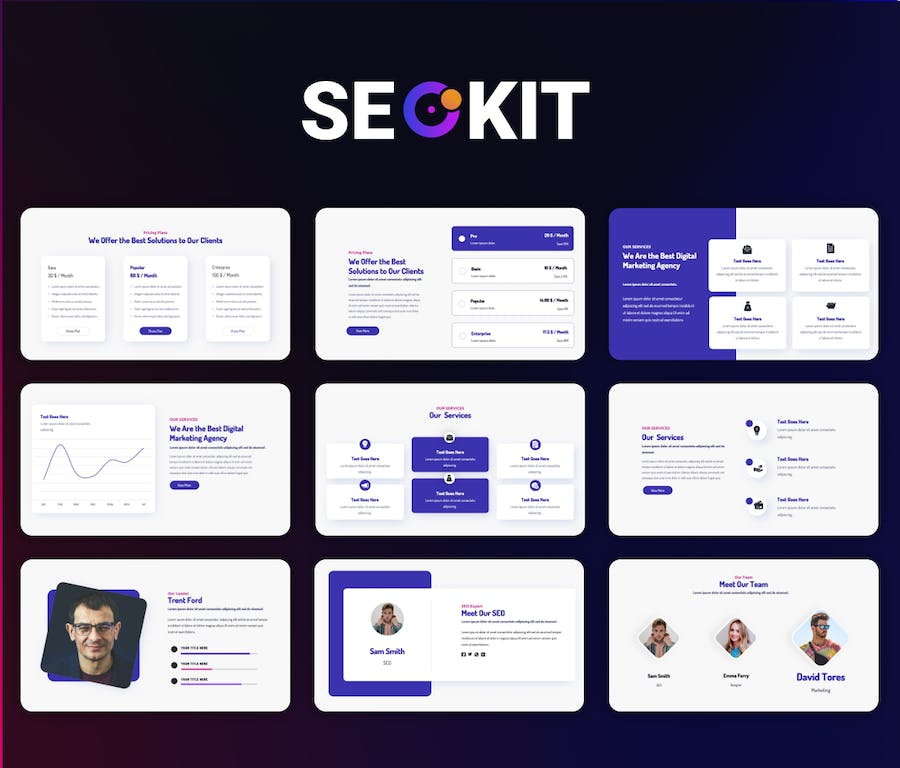 SEO与营销推广主题PowerPoint模板 - 顶尖PPT