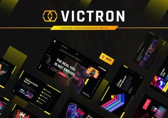 赛伯朋克霓虹灯风格PPT模板 - 顶尖PPT