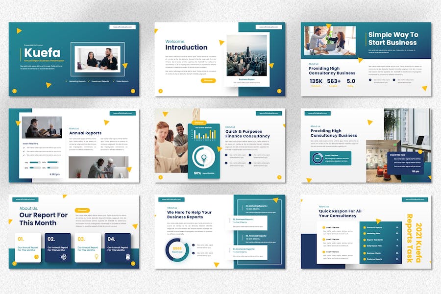 企业年报PowerPoint模板 - 顶尖PPT