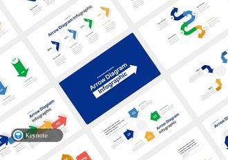 keynote数据可视化箭头指向流程图形模板 - 顶尖PPT