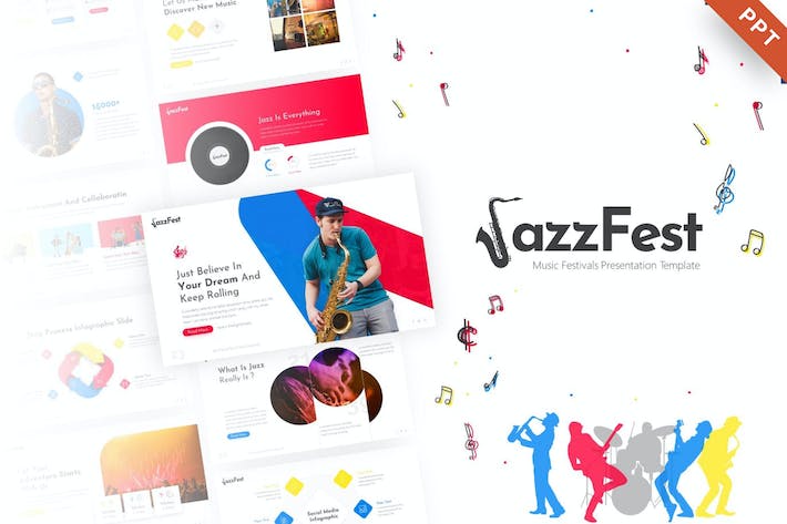爵士音乐节活动演唱会ppt模板 - 顶尖PPT