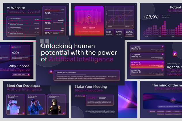 人工智能AI模型训练PPT模板 - 顶尖PPT