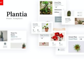 简约风格绿植介绍展示PPT模板 - 顶尖PPT