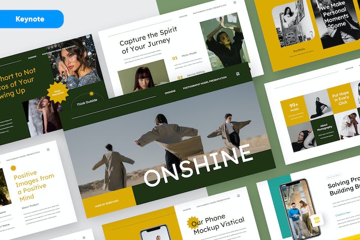 创意摄影行业阳光主题Keynote演示模板 - 顶尖PPT