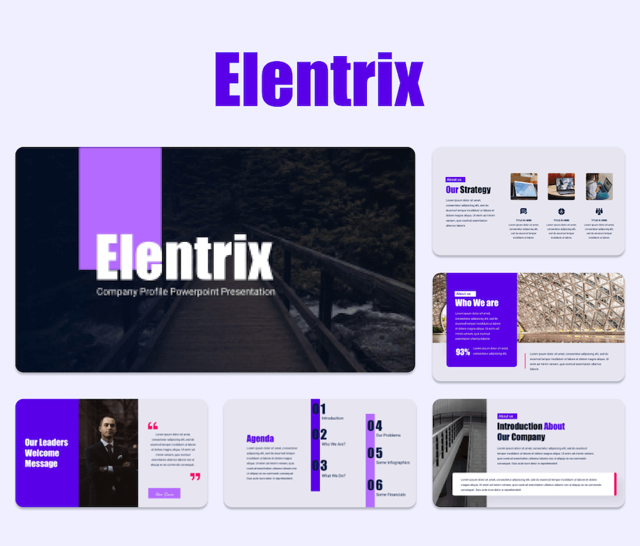 紫色创意公司介绍演示PPT模板 - 顶尖PPT