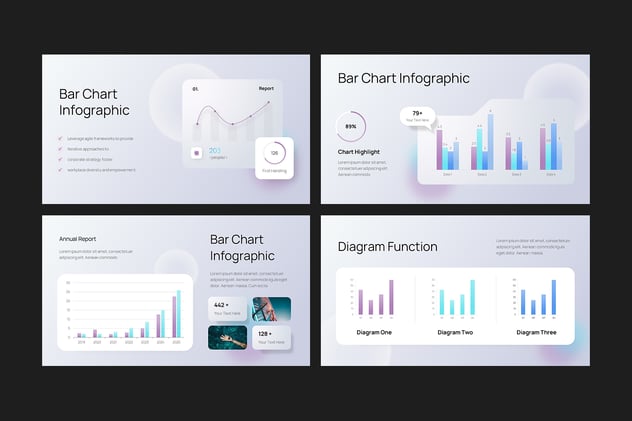 条形图数据统计展示PPT模板 - 顶尖PPT