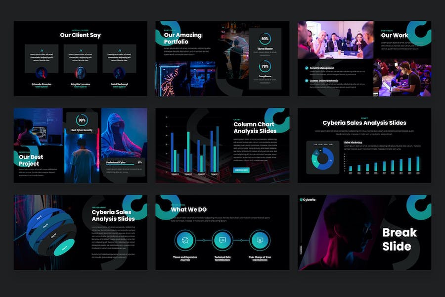 网络安全领域展示PPT模板 - 顶尖PPT