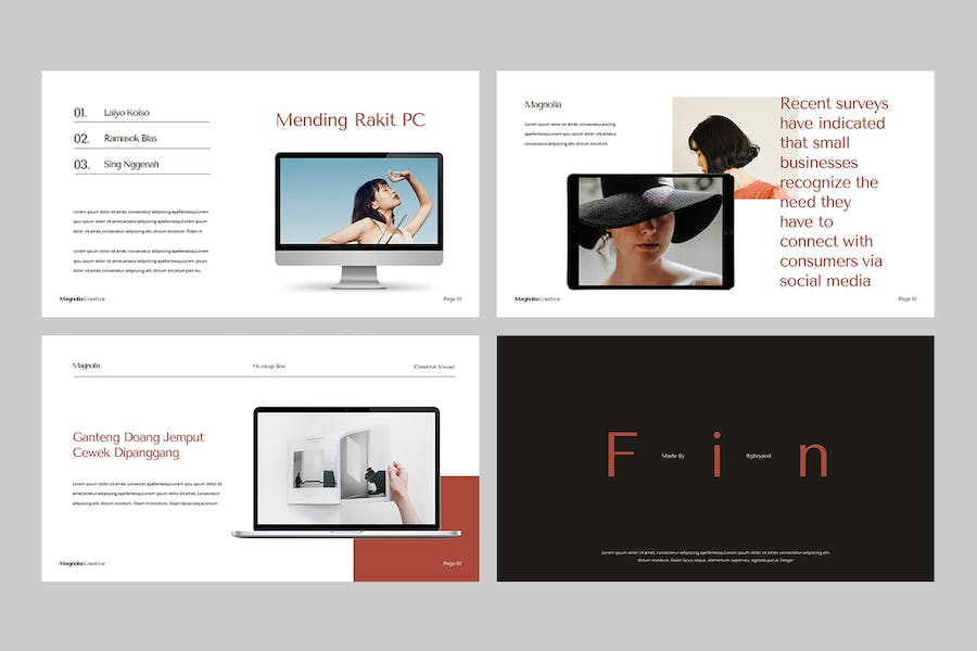 时尚优雅品牌推广展示Keynote模板 - 顶尖PPT