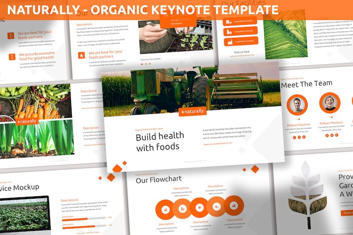 天然有机农业食品品牌推介产品营销展示Keynote模板 - 顶尖PPT