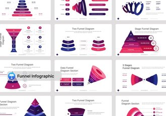 彩色漏斗信息图形keynote模板 - 顶尖PPT