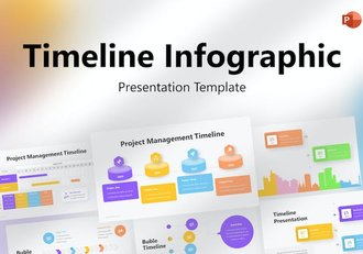 彩色时间表流程图步骤图PPT图形模板 - 顶尖PPT