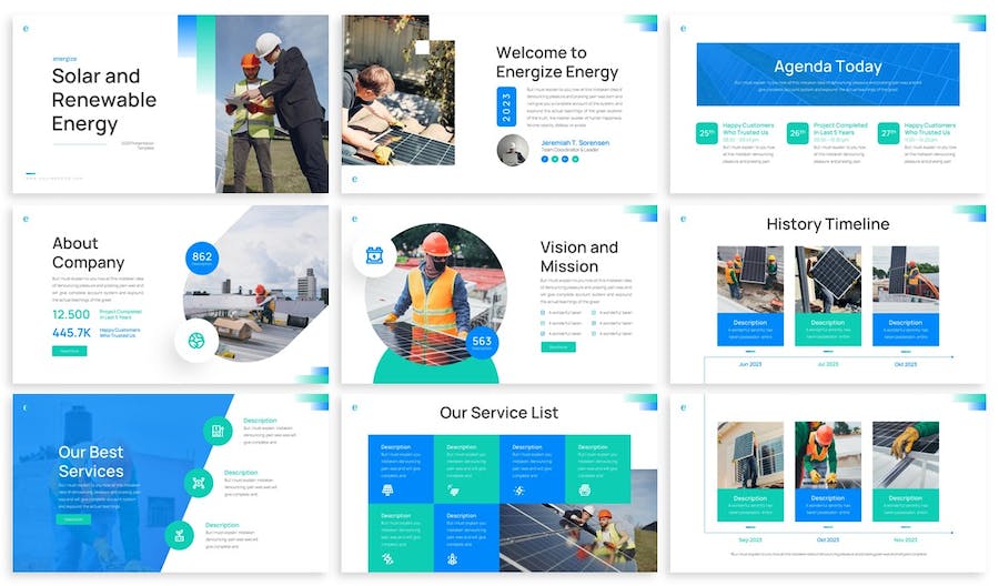 可再生能源光伏太阳能科技keynote模板 - 顶尖PPT